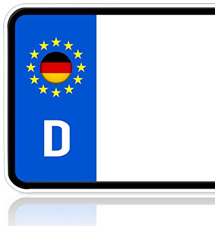 Ritter Mediendesign 2 Stück Deutschland Flagge Fahne Aufkleber Sticker Plakette Nummernschild Waschstrassenfest