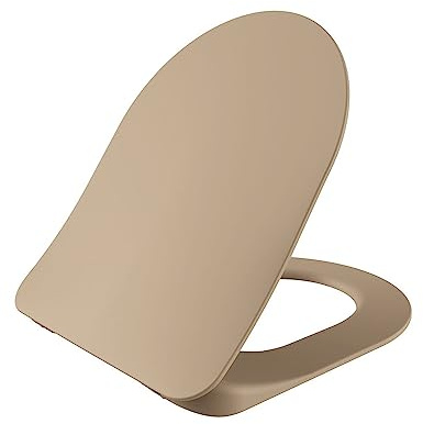 Creavit WC-Sitz Duroplast, Oval 36 x 44,5 x 2 cm, Cappuccino | Softclose Absenkautomatik, Quick Release Funktion, Einfache Reinigung, Stabile Standardbefestigung