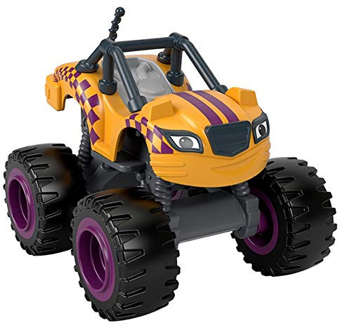 Mattel – CGF20 – Blaze and The Monster Machines – Racing Flag Stripes – Die-Cast Spielauto, 8 cm