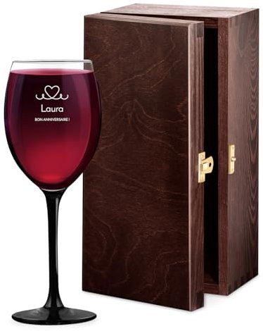 Maverton 330ml Verre personnalisé - Cadeau d’anniversaire pour femmes - Verre à vin rouge et blanc - Pour maman - Dessin