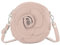 modamoda de T225 Damen Leder Umhängetasche Abendtasche Clutch Blüte Klein handmade in Italy, Farbe:Rosabeige