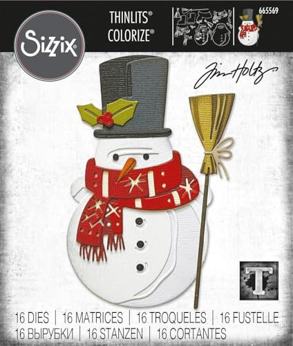 Sizzix Thinlits Stanzschablonen 16PK Winston, koloriert von Tim Holtz, 665569, One Size