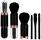 Molain Kleines Make Up Pinsel Set 4 In 1 Set Tragbarer Reise Lippenpinsel Highlight Pinsel Lidschattenpinsel Foundation Blending Puderpinsel Set Einziehbare Mini Gesichts Kosmetikpinsel