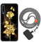 vingarshern Coque Compatible avec WIKO View 4 Lite Antichoc Silicone Bumper Case Étui de Protection Housse Coque avec Motif,Souple Coque avec Cordon Detachable,Fleurs dorées