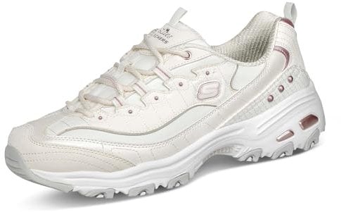 Skechers Damen Sneakers, White Duraleather Lavender Trim, 37.5 EU