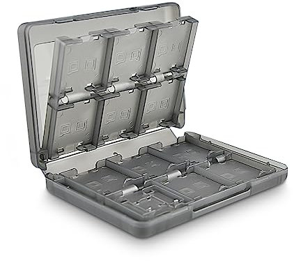 Tragbare Game Cartridge Holder Storage für 22 Spiele,Game Card Aufbewahrungs Tasche für Nintendo DS/2DS/3DS, 2 SD Karten, 2 Micro SD / TF Karten und 2 Stylus,StifteSchützendes Aufbewahrungssystem