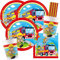 spielum Juego de 44 piezas para fiesta de bomberos bomberos, platos, vasos, servilletas, pajitas para 8 niños