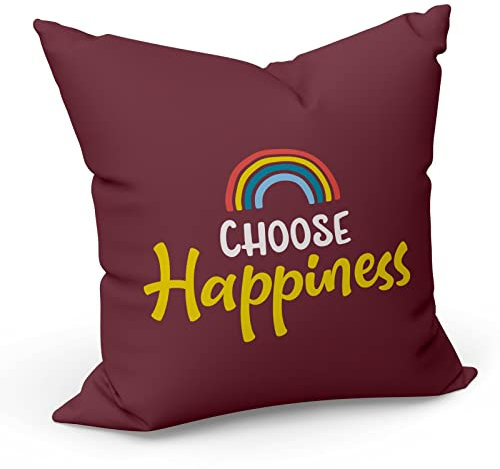Fabulous Kissen Kissen mit Kissenbezug 40x40 cm Choose Happiness Typografie Lettering Quotes Good Vibes Happiness