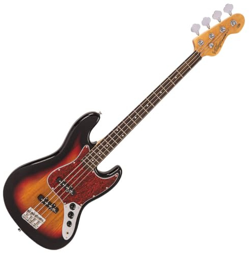 VINTAGE V49 COASTER SERIES BASS GUITAR - 3 TONE SUNBURST