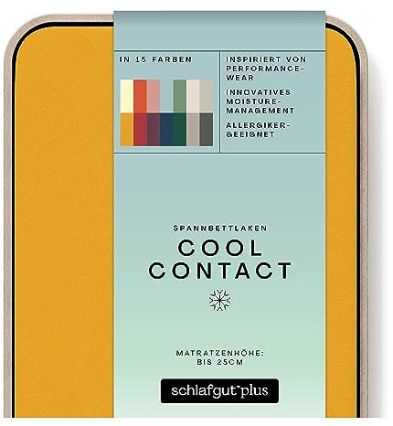 schlafgut Cool Contact Microfaser Spannbettlaken bis 200x200cm, Yellow Deep kühlend kalt