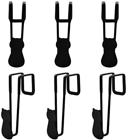 UFURMATE Black Iron Over-Door Hooks, 6Pcs Cat Decorative Single Hooks for Kitchen, Bedroom, Bathroom & More