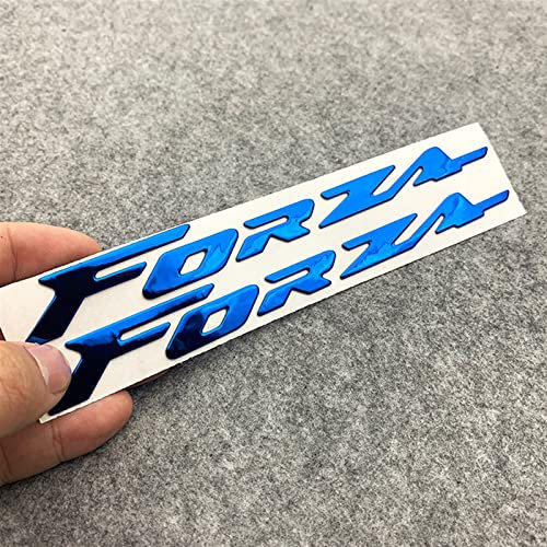 FEMEIN 3D-Motorradzubehör Für Honda Forza 150 250 300 350 750 Logo-Abzeichen-Chrom-Weichplastik-Aufkleber-Abziehbilder Forza (Color : Blue)