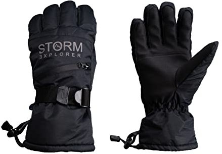 Storm Explorer - wasserdichte Winterhandschuhe für Herren & Damen - Skihandschuhe mit Touchscreen - Warme Winter Handschuhe - Winter Gloves for Men - schwarz - Modell „Snow“ - XL