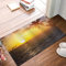 Weich Badezimmerteppich 50x80 cm,Palmen in Tropical Island Beach Springende Fische und majestätisches Sonnenunt,Rutschfest waschbar Badematte, Badteppich Mikrofaser Saugfähig Badvorleger Duschvorleger