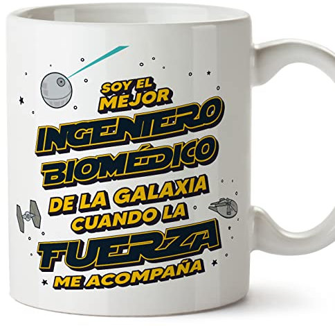 MUGFFINS Tazas para INGENIERO BIOMÉDICO hombre - En Español - Mejor de la Galaxia Cuando Fuerza me Acompaña - 11 oz / 330 ml - Regalo original y divertido