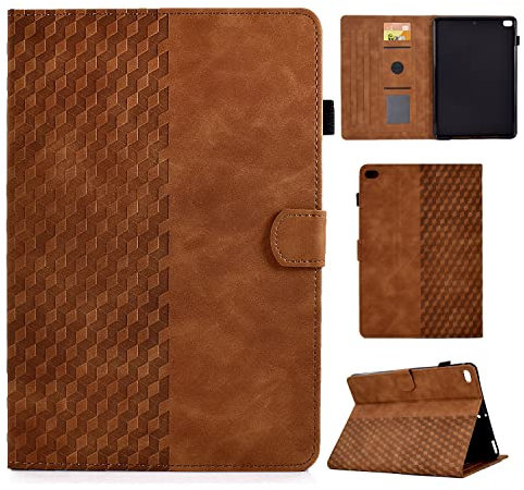 Rosbtib Custodia per iPad 9,7 (Modello 2018/2017, 6a/5a Generazione), Pelle PU Cover [Funzione di Supporto] [Slot per Scheda] Cover iPad 9.7/ iPad Air 2/ iPad Air - Marrone Quadrato
