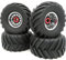 hobbysoul Einstellbare 4 Offsets 2,2 Beadlock Räder und Reifen, Silber Schwarz 2,2 Felgen und Reifen Höhe 5,12'' /130mm Für RC Mud Crawler Trail Traktor Axial Capra Wraith, (4 Stück, montiert)
