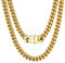 Bestyle Kette Herren Edelstahl goldene Panzerkette 9mm Hip Hop Gliederkette mit Gravur Miami Cuban Link Chain ohne Anhänger Kettenlänge 55cm Personalisiertes Geschenk für Damen Jungen Rapper