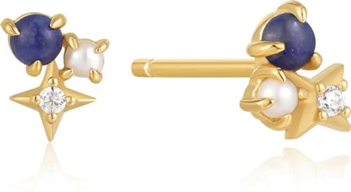 Ania Haie Damen-Ohrstecker 925er Silber Farbstein One Size, Gold 32021604