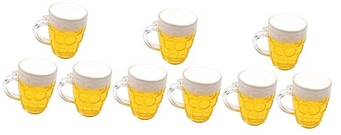 Garneck 9pcs Beer Mug Cake Topper Oktoberfest Party Decorations Safe Material for Birthday Events