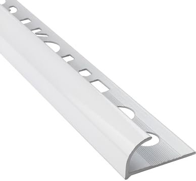 Alu Viertelkreis Profil Fliesenschiene eloxiert silber matt glänzend 2,7m 12mm weiss