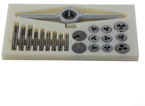 31PCS Tap Die Set, 31Pcs M1-M2.5 HSS Screw Thread Plugs Taps Tapping Tools Metric Tap And Die Set for Model Making, Watchmaking
