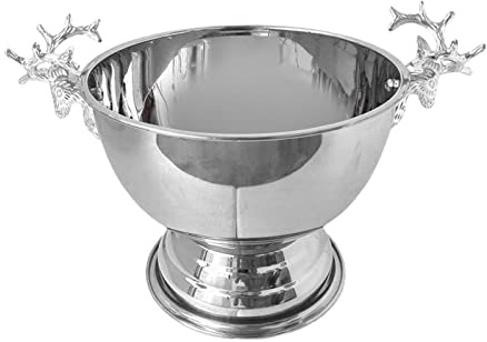 Colcolo Seau à Glace Vintage Piédestal Robuste pour Fête de Pique-Nique, Argent
