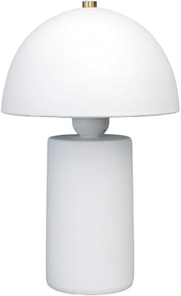 Arnusa Tischlampe Pilz Keramik Weiß 17x28 cm Nachttischlampe moderne Tischleuche E27