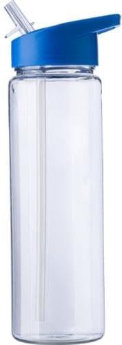 Blue & Clear 750ml Water Bottle With Straw Leakproof Sports Portable Drinks Mug Flask Bottles