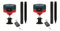 Lancoon 2 Pack Solar Motion Sensor Alarm Outdoor with Upgraded 360°Motion Detector Alarm 129db Loud Siren Flashing Strobe Light Warning Lamp with Remote Control for Yard Home Farm Barn