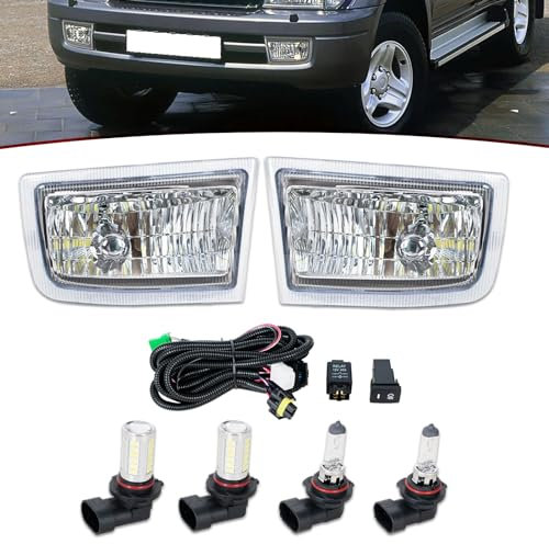 JESYMBX Nebelscheinwerfer für Toyota Land Cruiser Prado FJ90 1996–2002, 81221–60060, 81220–60060, vorne mit Glühbirnen-Kabelbaum