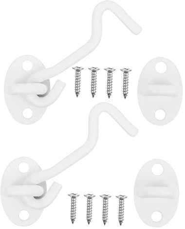 WATIIFUFU Stainless Steel Window and Door Hooks 2 Pcs Swivel Eye Latch 3 Inches White Windproof Sturdy for Barn Door Lock Cabin Door Lock