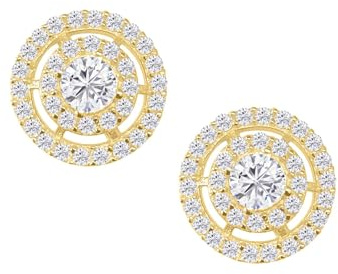 My Gold Damen Ohrstecker Ohrringe Echtes Gelbgold 333 Gold (8 Karat) Zirkonia Ø 9.5mm Goldohrringe Goldstecker Heather