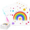 30 Stück Servietten Regenbogen, Servietten Taufe Mädchen Junge, Servietten Geburtstag Kinder Schön Dass Du Da Bist für Taufe, Tischdeko, Kommunion, Regenbogen Deko, 33 x 33 cm