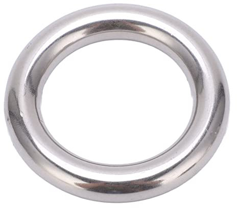 Qukaim Bootsausrüstung, geschweißter O-Ring, Edelstahl, geschweißt, runder Ring für Navigation, Tauchen, Hängematten, Taschen, 10 x 40 mm, Marinequalität, Bootsausrüstung