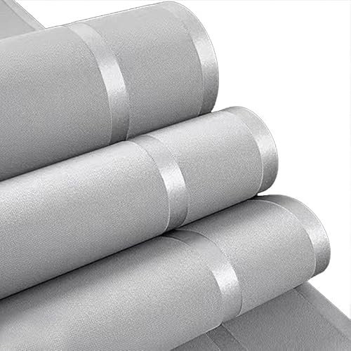 Camiraft Grey Embossed Glitter Wallpaper Silver Minimalist Lines Textured Modern Thickened Stripes Feature for Bedroom Living Room Restaurant Cafe TV Background Lounge Wall Deco