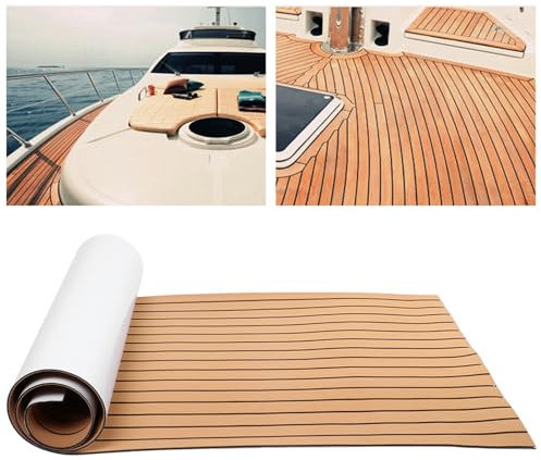 MARINE BOAT SYNTHETIC FLOORING SELF ADHESIVE EVA FOAM YACHT DECK SHEET LIGHT BROWN WHITE 90X240CM 6MM THICKNESS SELF-ADHESIVE GOLDEN QUALITY MATERIAL FOR BOAT DECK ACCESSORY