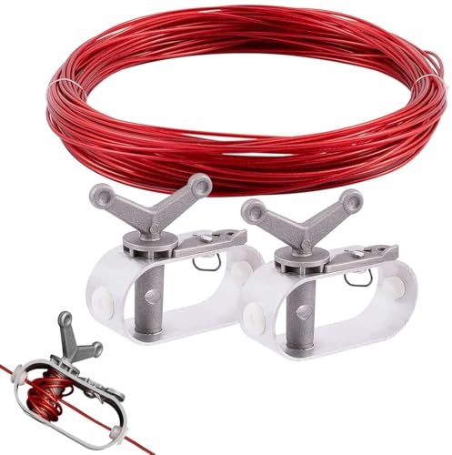 Bangbobi Spannseil-Set für Poolabdeckungen | 30m Drahtseil Spanner mit Spannschloss und Pool Klammern für Befestigung von Abdeckplanen im Winter