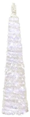 Totò Piccinni Albero di Natale POP UP slim artificiale con apertura semplice e veloce salvaspazio (Bianco (Luce Fredda), 150 Cm (90 Led))