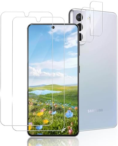 Cable Leader 2+2 Stück Schutzfolie für Panzerglas für Samsung Galaxy S22 5G, 2.5D Kante Stoßfeste Anti-Fall Displayschutzfolie für Galaxy S22, Keine Blasen Kratzfest S22 5G Blasenfrei Schutzglas Folie