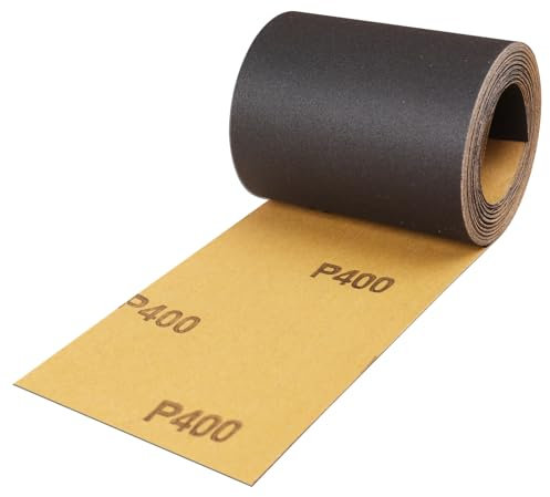 Shineboc Sandpaper Roll 400 Grit, 93mm x 10m Wet and Dry Use Sanding Rolls for Wood Metal Stainless Steel Hand Sanders, Silicon carbide material