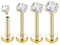 IKOPFLN 4 Paar 16G G23 Titan Labret Piercing Internally Threaded Lippenpiercing Piercing Ohr Tragus Piercing Medusa Piercing Knorpel Helix Piercing Gold - 2/3/4/5mm