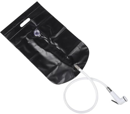 HEMOTON tragbare Dusche im Freien tragbare Campingduschen hängend tragbare Camping-Duschpumpe klein Dusche für Camping Campingausrüstung muss haben Lagerzubehör PVC Black