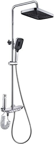 Sistema de Ducha Tatic, Juego de grifería de Ducha, Ducha de Lluvia de Pared, Juego Combinado de Ducha de Efecto Piano con Boquilla, rociador de Mano, Cabezal de Ducha de Lluvia de 10 Pulgadas, roc