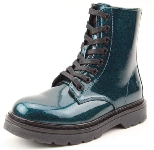 Heavenly Feet Justina 2 Glitter Lace Up Ankle Boots Casual Fashion Shoes (Ocean Glitter, UK Footwear Size System, Adult, Women, Numeric, Medium, 8)
