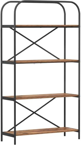 vidaXL Modern Freestanding Bookcase with Shelves for the Living Room - Rectangular Wooden Bookshelf for Books, Decoration, Display and Organization in Home Library