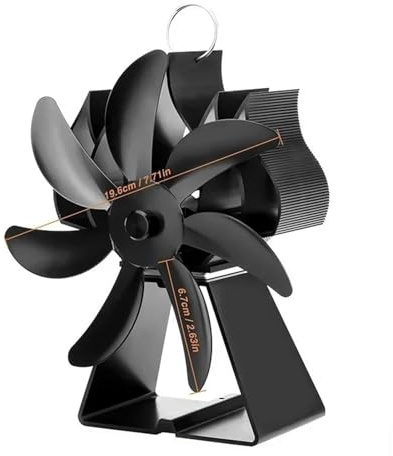 Ventilateur Brûleur Bûches Ventilateur De Poêle À 7 Pales Grande Capacité d'air, Silencieux Alimenté par La Chaleur, Adapté Tous Les Poêles for Bois/à Bûches/cheminée