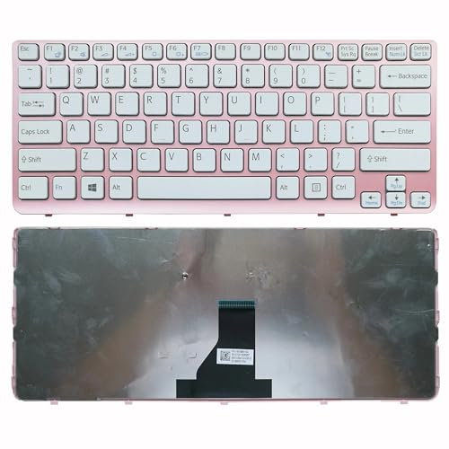LZZSEOZ Tastiera Inglese per Laptop Sony VAIO SVE141 SVE14112FXB SVE141R11L Tastiere per Notebook Tasti Bianchi 149024341tw 149148811sa(US White)