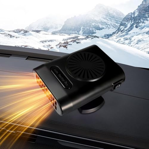 KQLHLHDYZ Riscaldatore per auto portatile da 12 V, 200 W, 2 in 1, ventola di riscaldamento per parabrezza/ventola di raffreddamento, sbrinatore per auto, con presa accendisigari