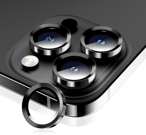 Wumigoo für iPhone 15 Pro Max/iPhone 15 Pro Kameraschutz, Schwarz | 9H+ gehärtetes Glas, HD Individualschutz, Kratzfestes Robuster, Einfache Montage, Kamera Schutz Kompatibel mit Hülle